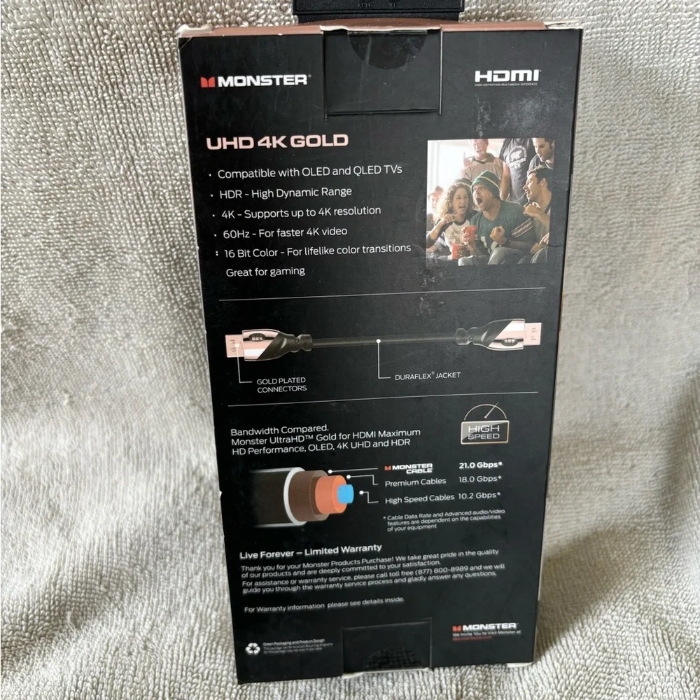 6Ft HDMI Electronic Cable 4K Ultra Hd with Ethernet Cord 60/120 Hz Refresh Speed